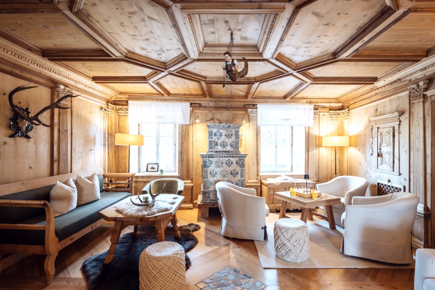 Atmosfera alpina negli interni del Bio Boutique Hotel Laurino, Cavalese